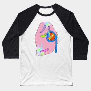 Smug Trippy Emoji Surreal Melting Baseball T-Shirt